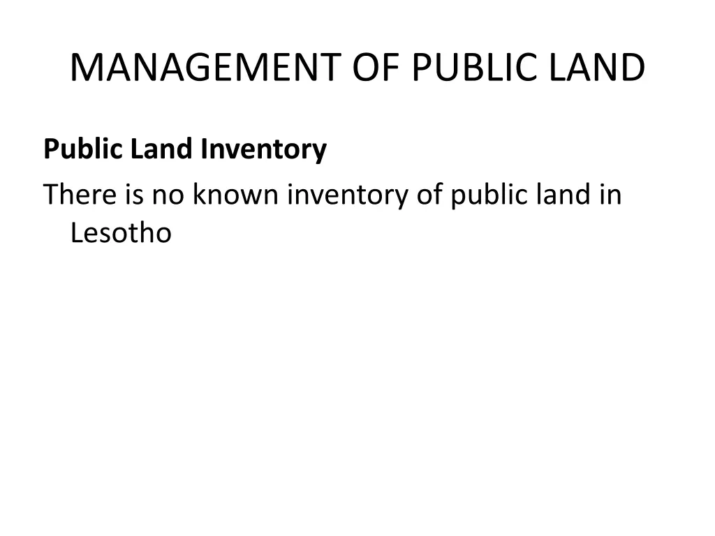 management of public land