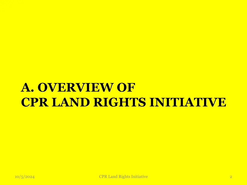 a overview of cpr land rights initiative