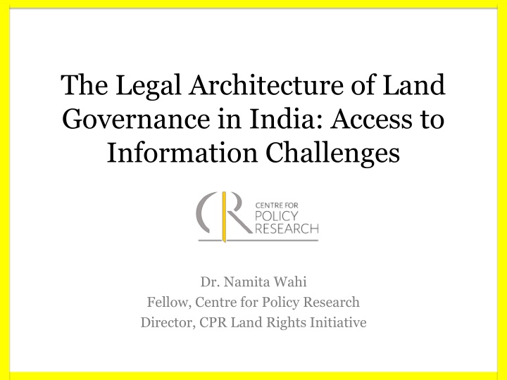 the legal architecture of land governance