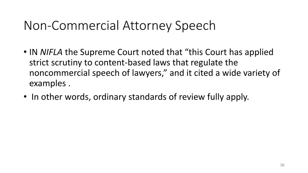 non commercial attorney speech