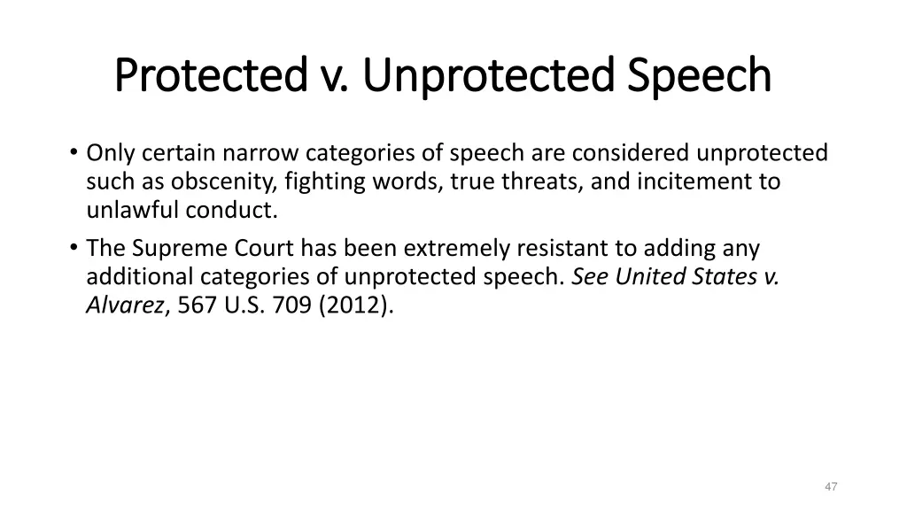 protected v unprotected speech protected