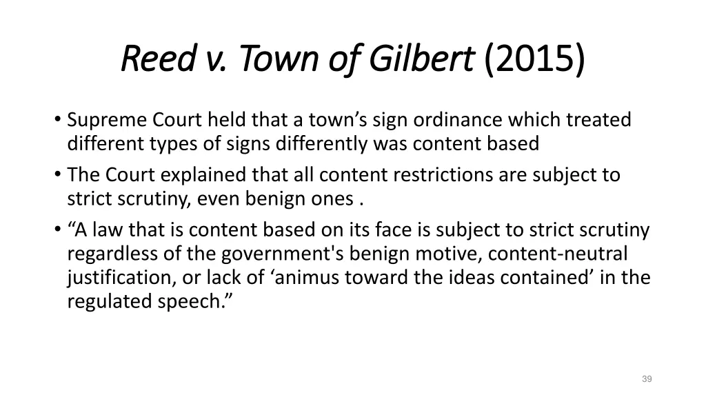 reed v town of gilbert reed v town of gilbert 2015