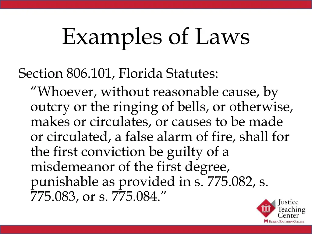 examples of laws 1