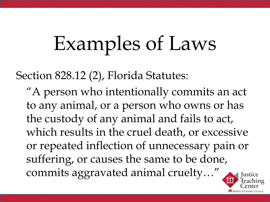 examples of laws