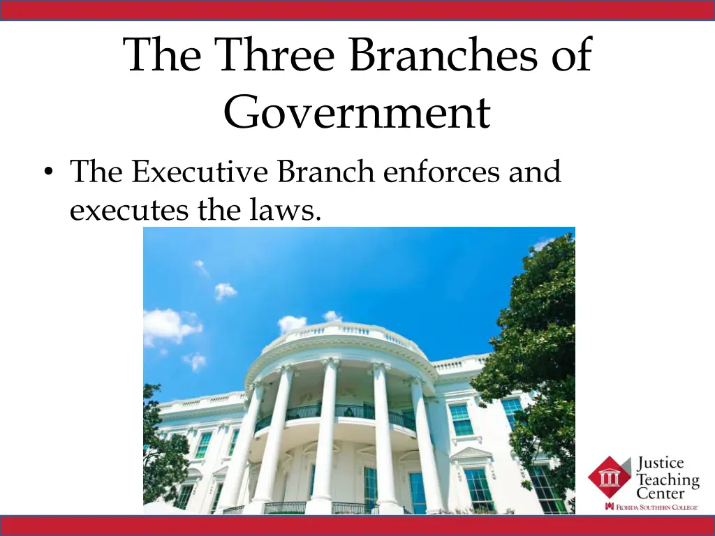 the three branches of government the executive