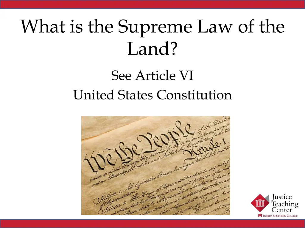 what is the supreme law of the land