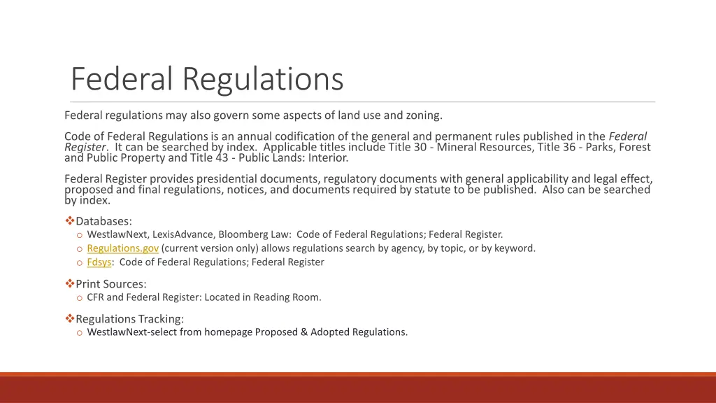 federal regulations