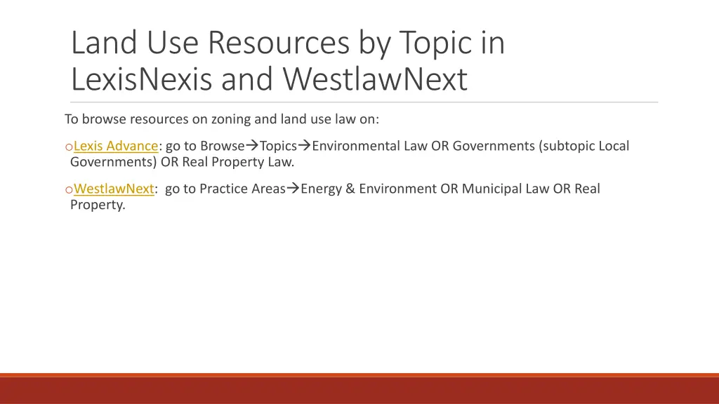 land use resources by topic in lexisnexis