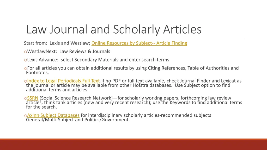 law journal and scholarly articles