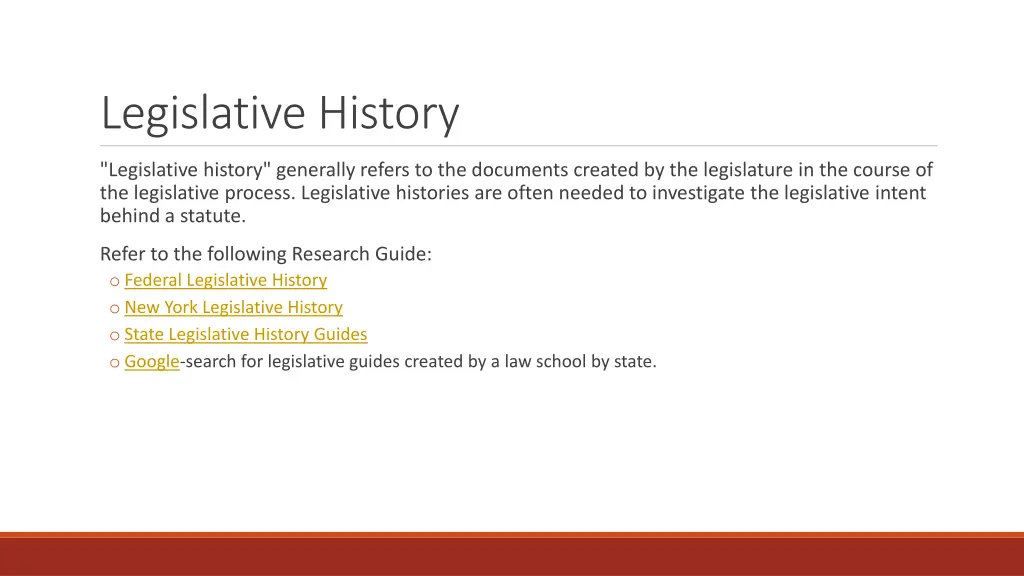 legislative history