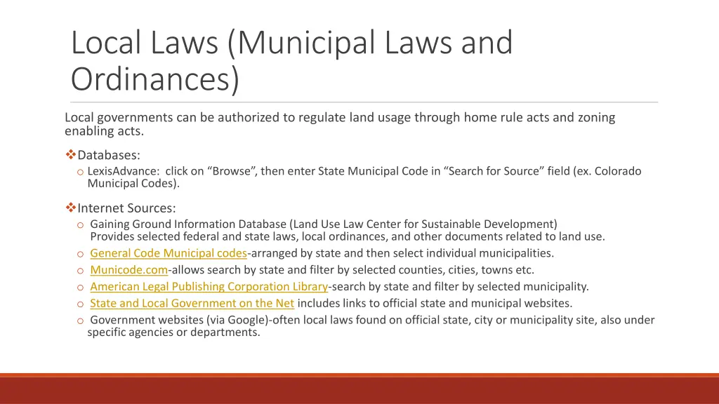 local laws municipal laws and ordinances