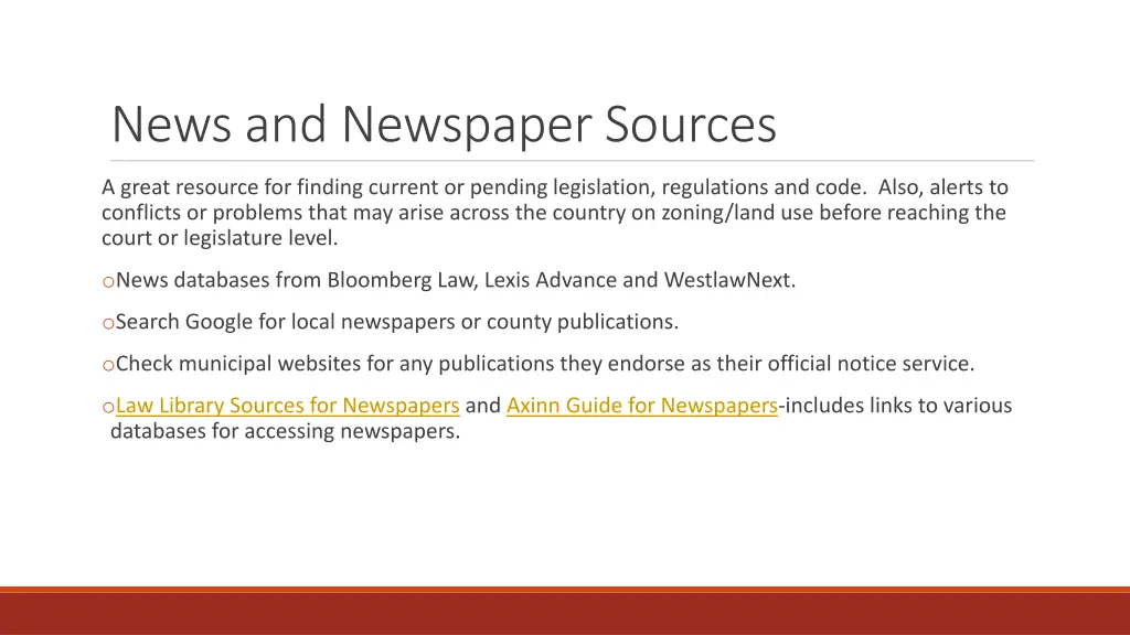 news and newspaper sources