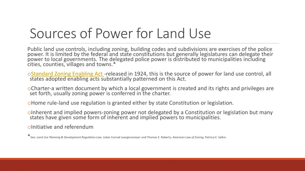 sources of power for land use