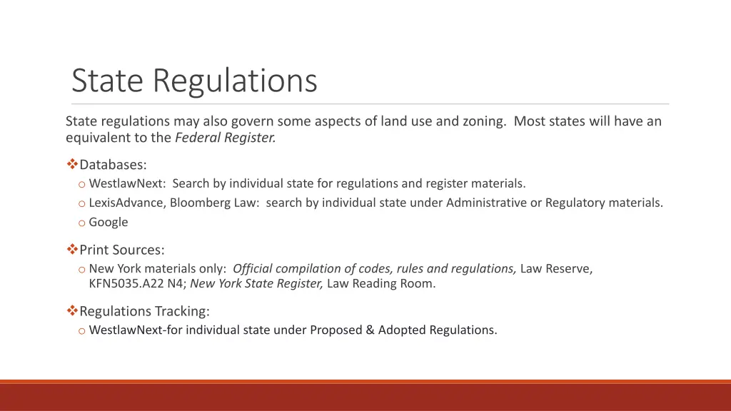 state regulations