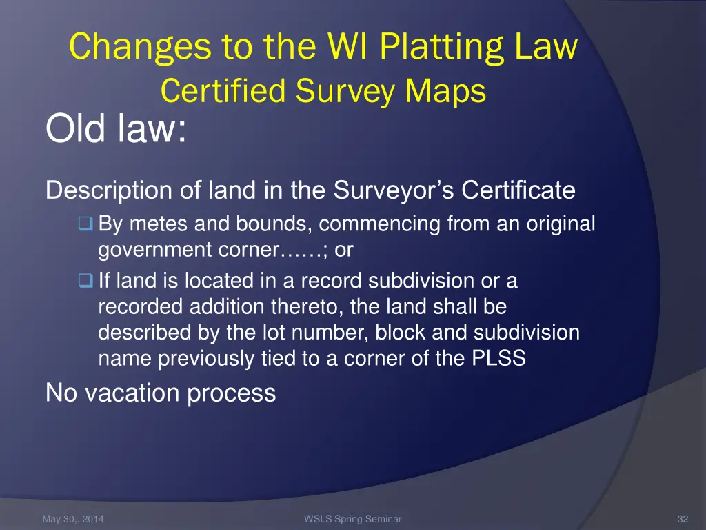 changes to the wi platting law certified survey 1