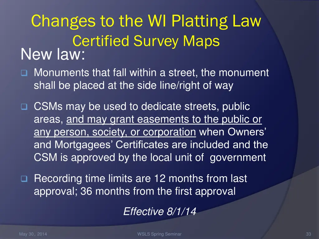 changes to the wi platting law certified survey 2