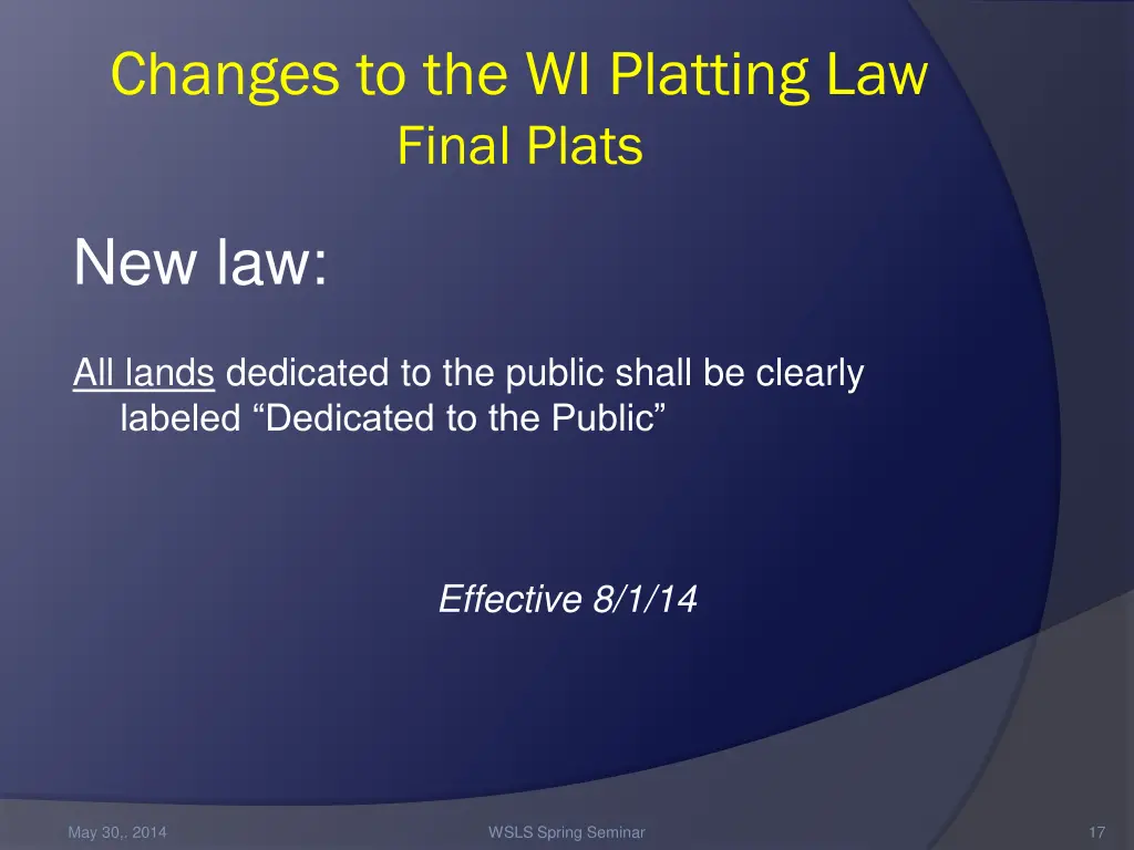 changes to the wi platting law final plats 3