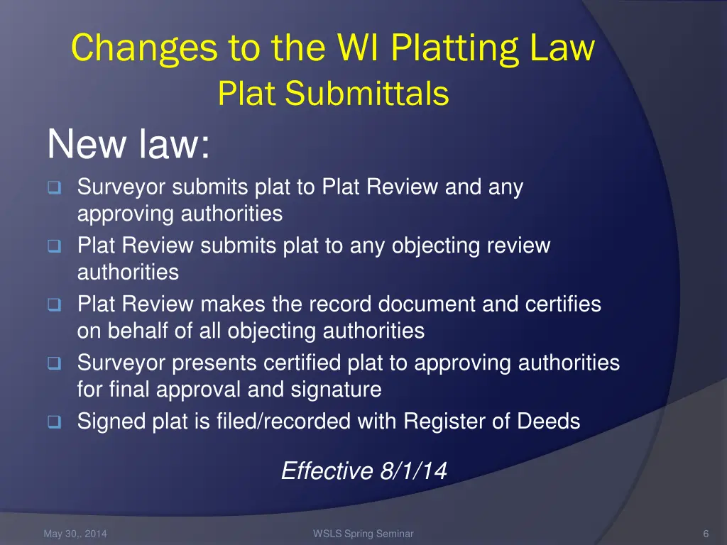 changes to the wi platting law plat submittals 2