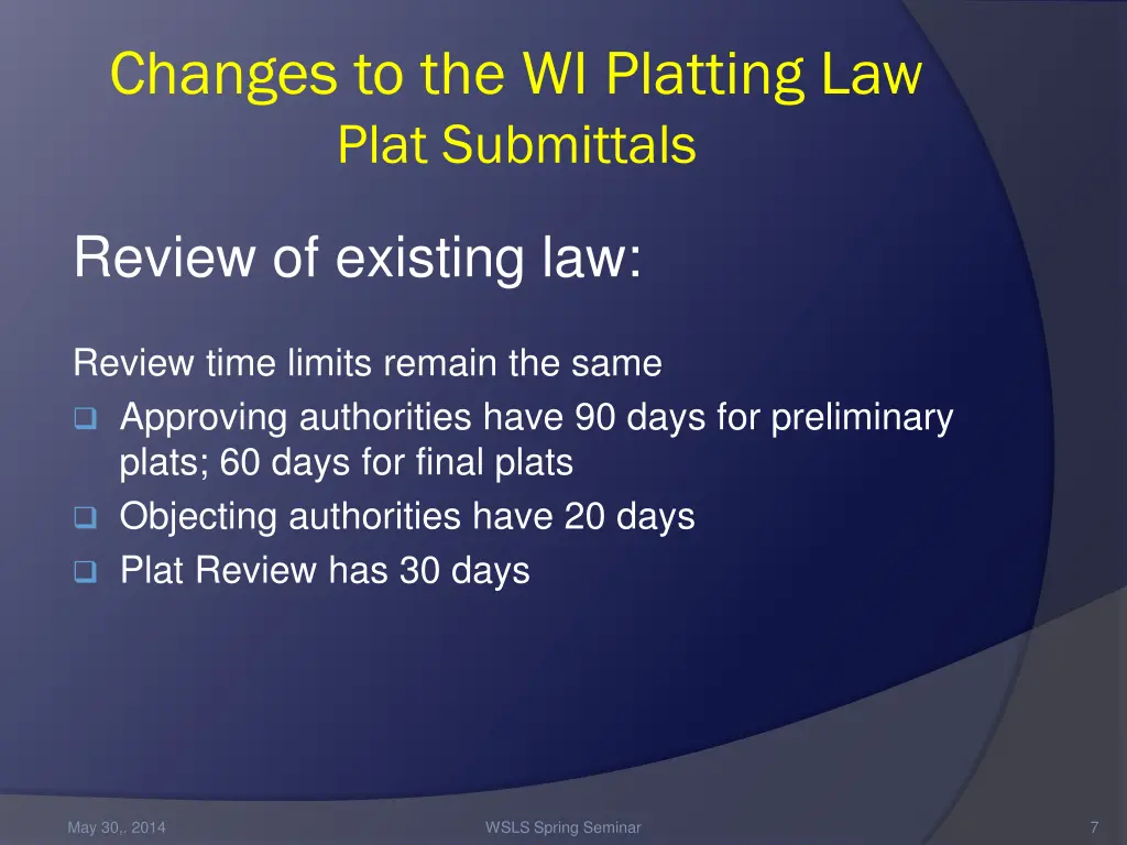 changes to the wi platting law plat submittals 3