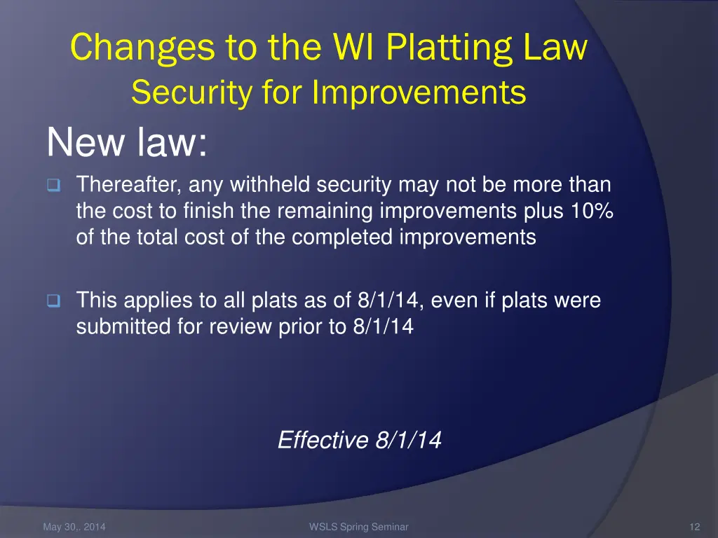 changes to the wi platting law security 2