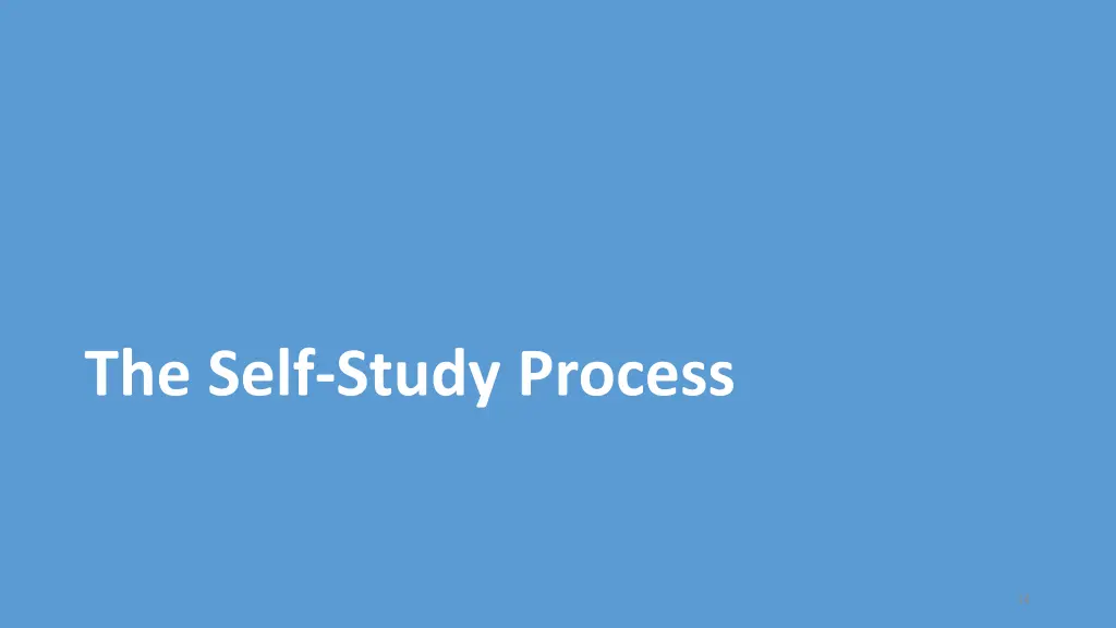 the self study process