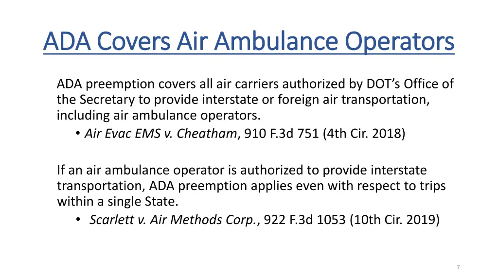 ada covers air ambulance operators ada covers