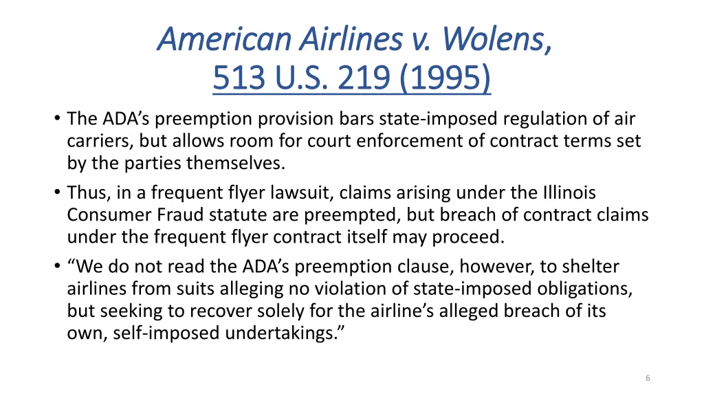 american airlines v american airlines v wolens