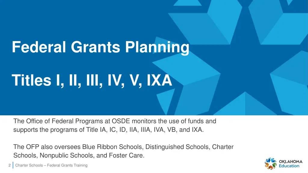 federal grants planning