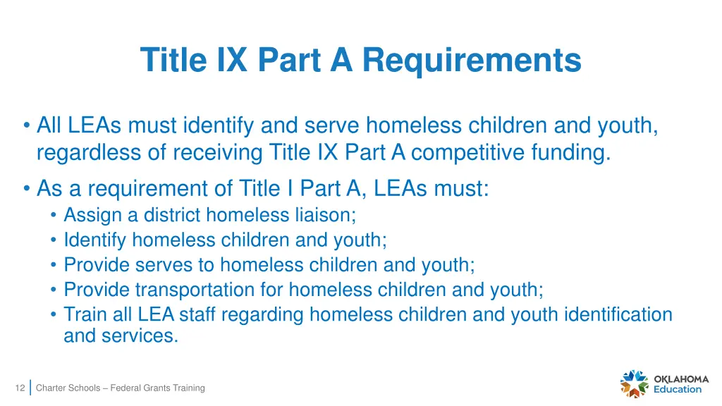 title ix part a requirements