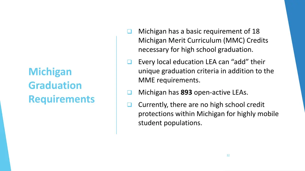 michigan has a basic requirement of 18 michigan