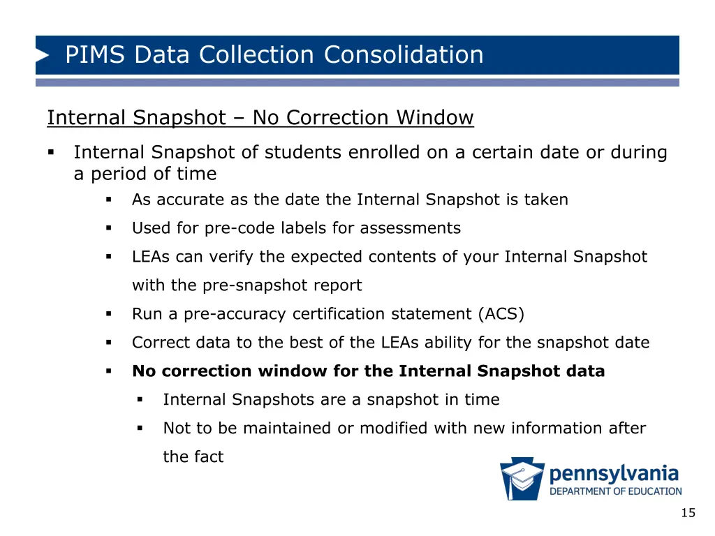 pims data collection consolidation 14