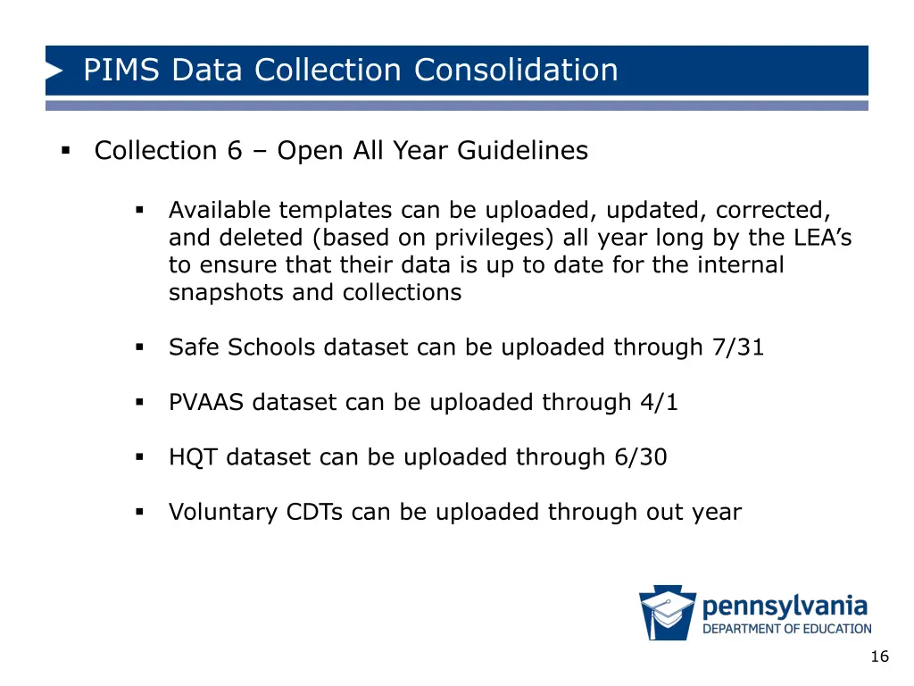 pims data collection consolidation 15