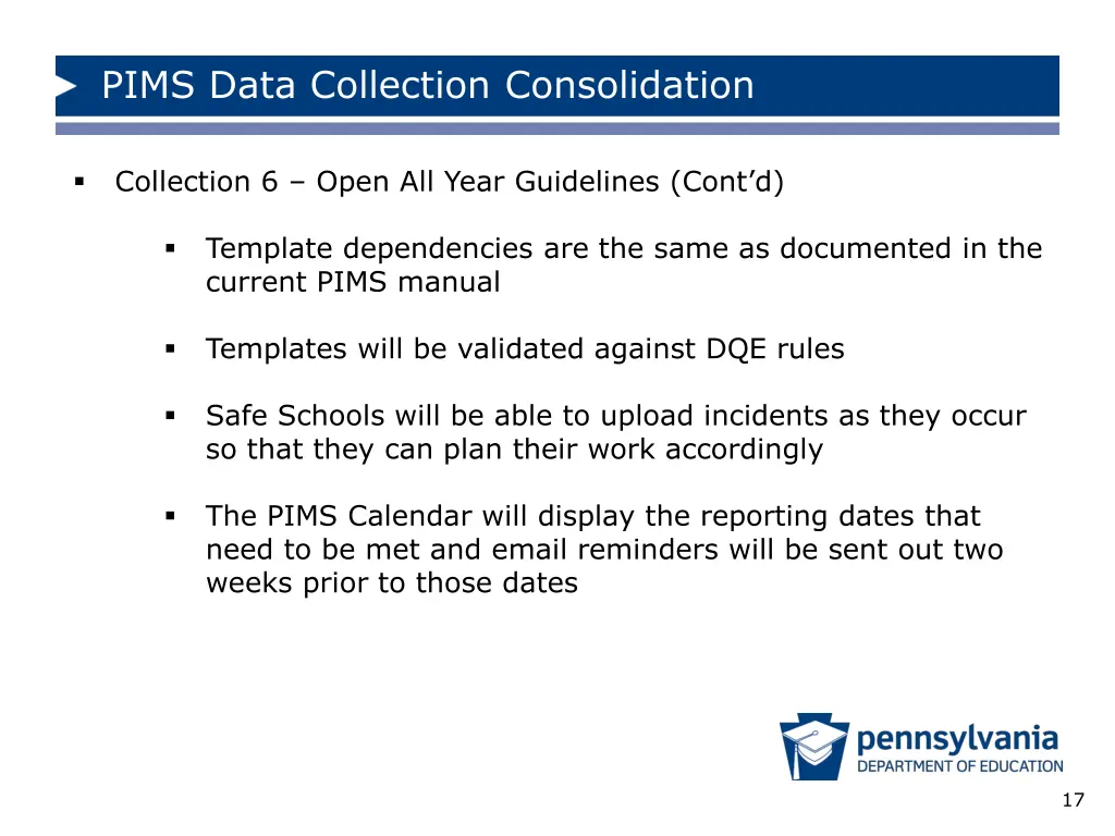 pims data collection consolidation 16