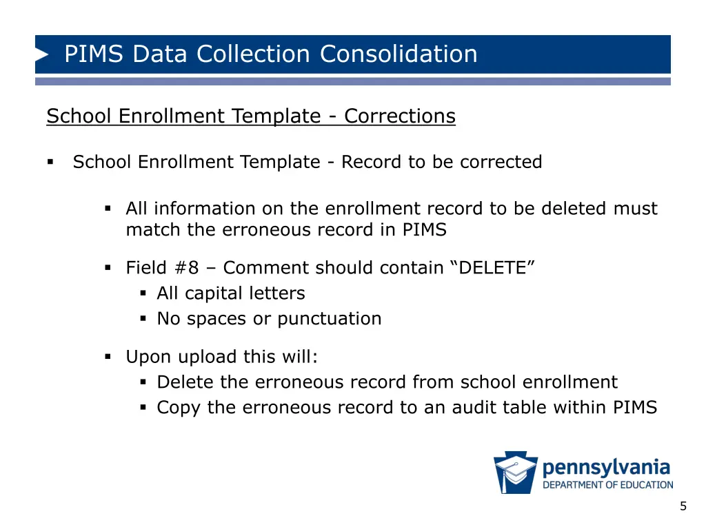 pims data collection consolidation 4