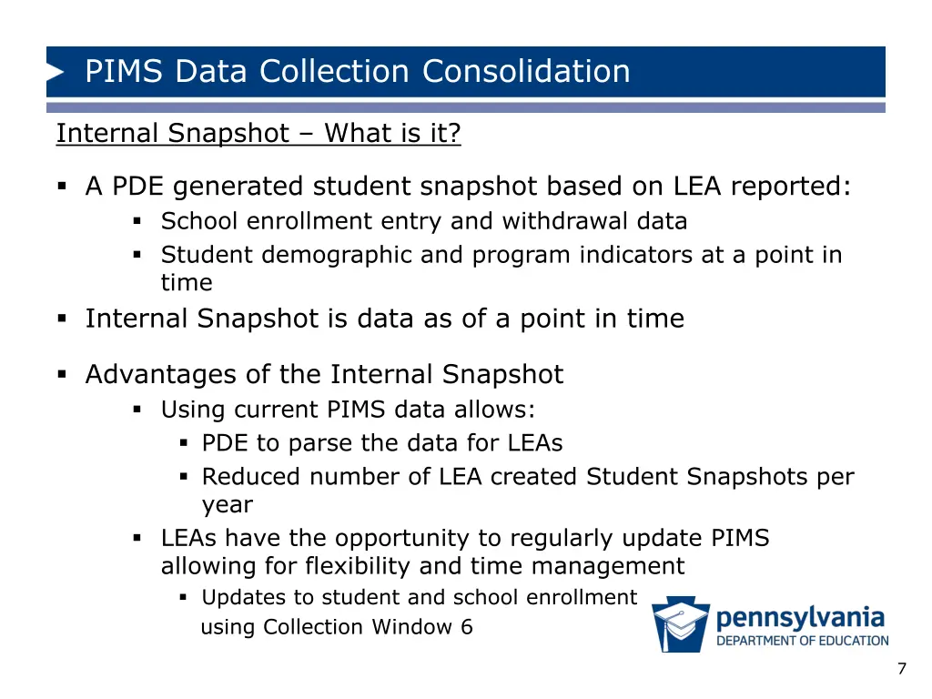 pims data collection consolidation 6