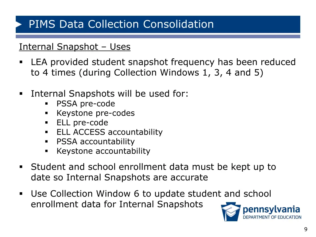 pims data collection consolidation 8