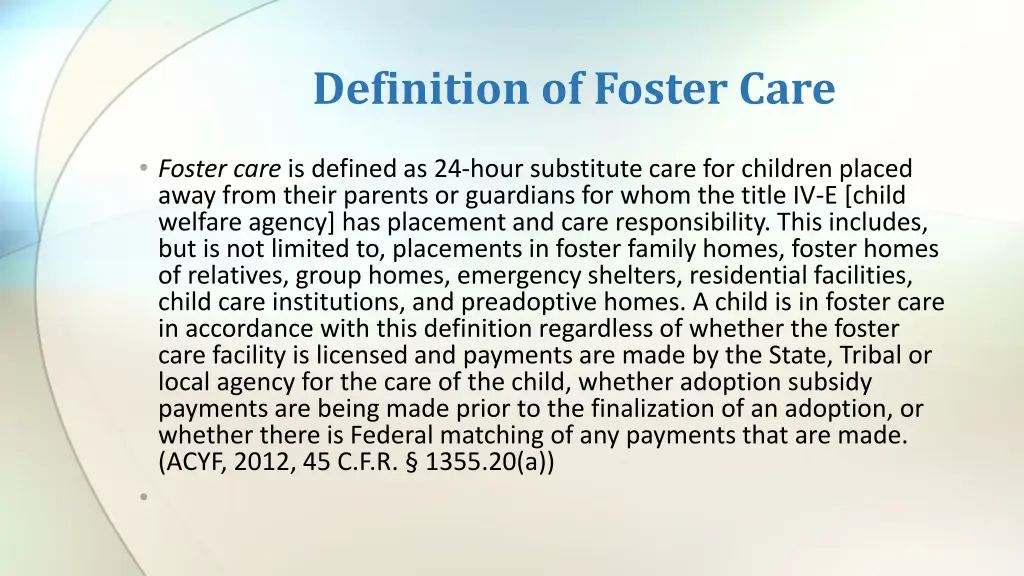 definition of foster care