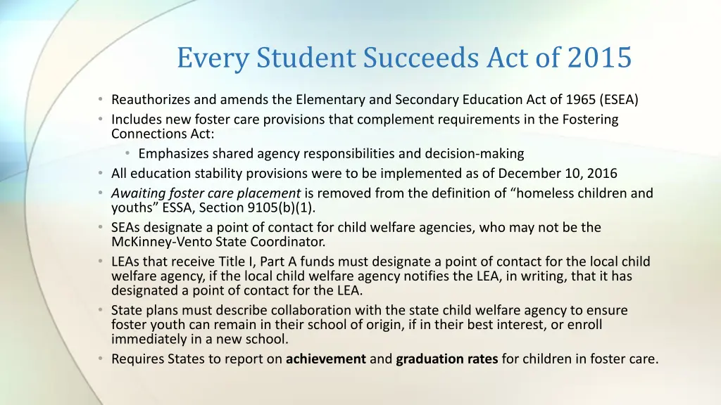 every student succeeds act of 2015