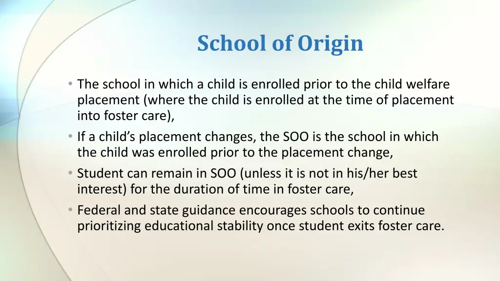 school of origin