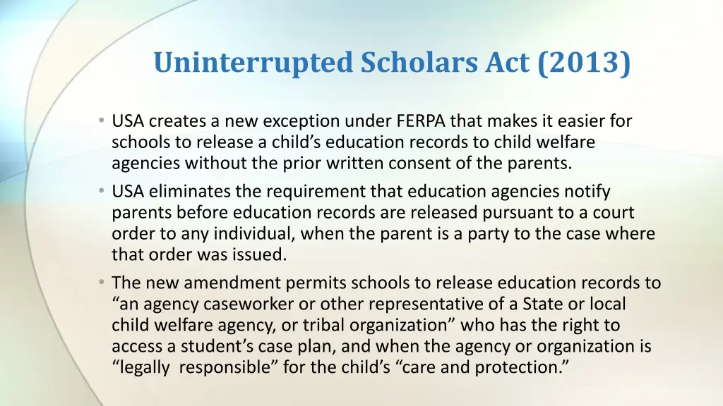 uninterrupted scholars act 2013