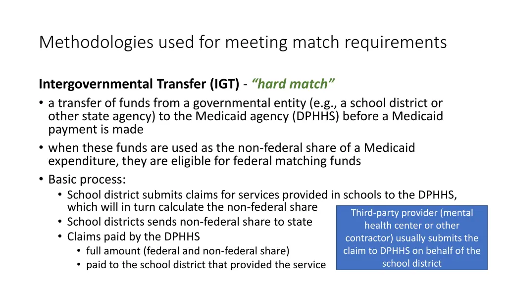 methodologies used for meeting match requirements 2