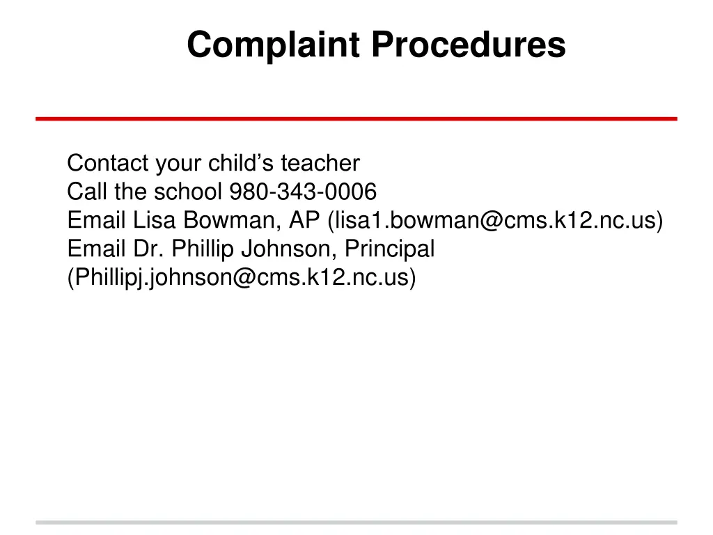 complaint procedures