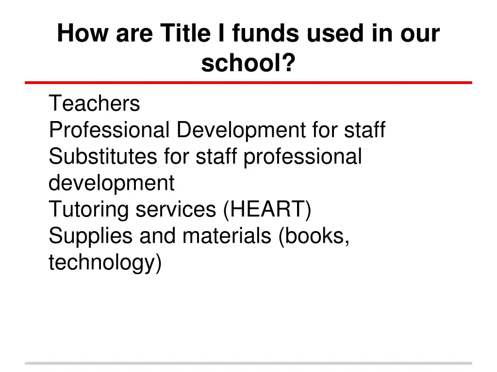 how are title i funds used in our school