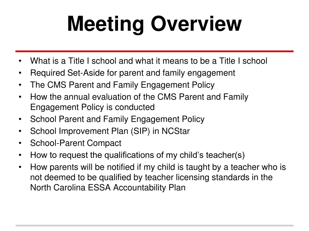 meeting overview