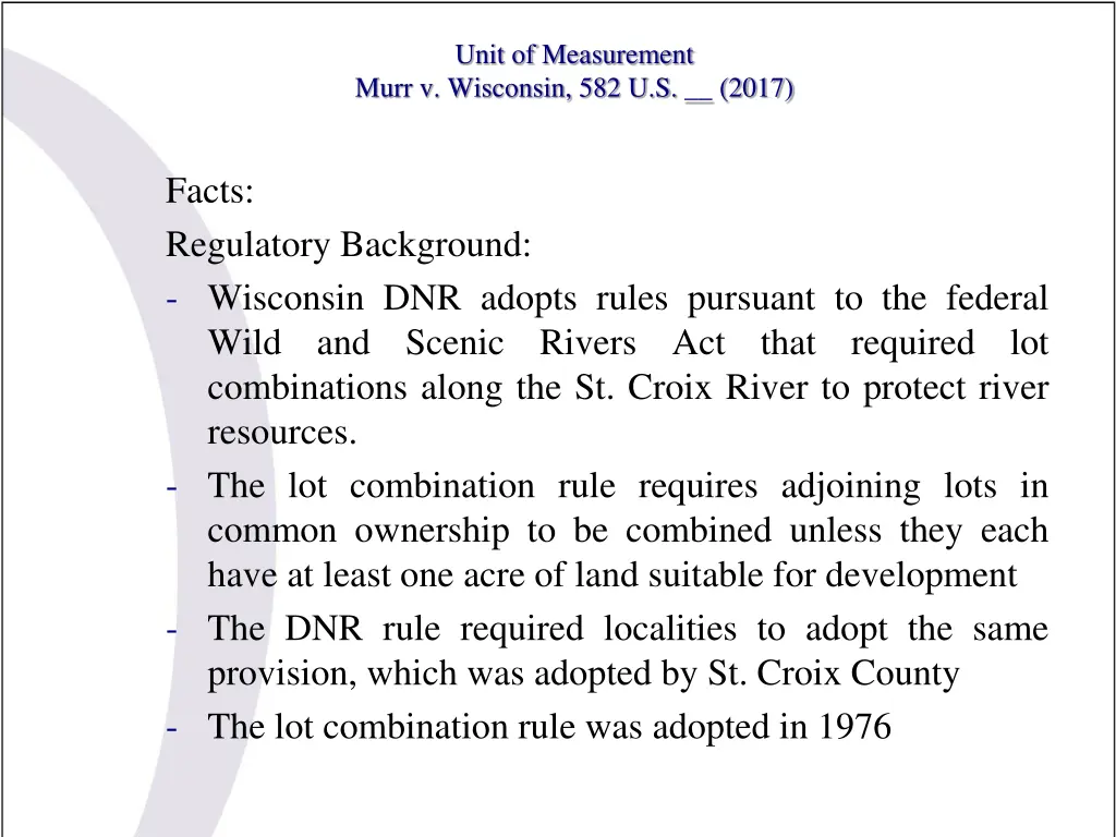 unit of measurement murr v wisconsin 582 u s 2017 1