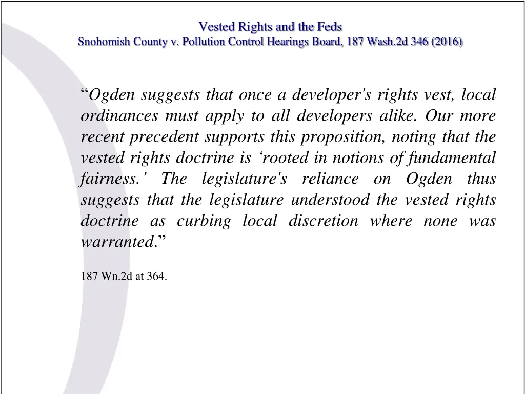 vested rights and the feds 14