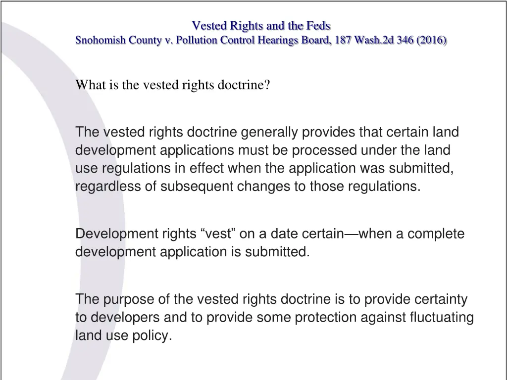 vested rights and the feds 8