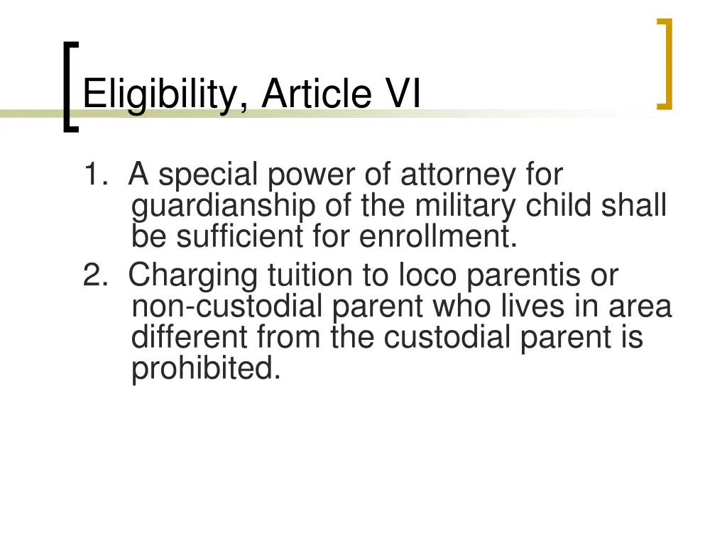 eligibility article vi