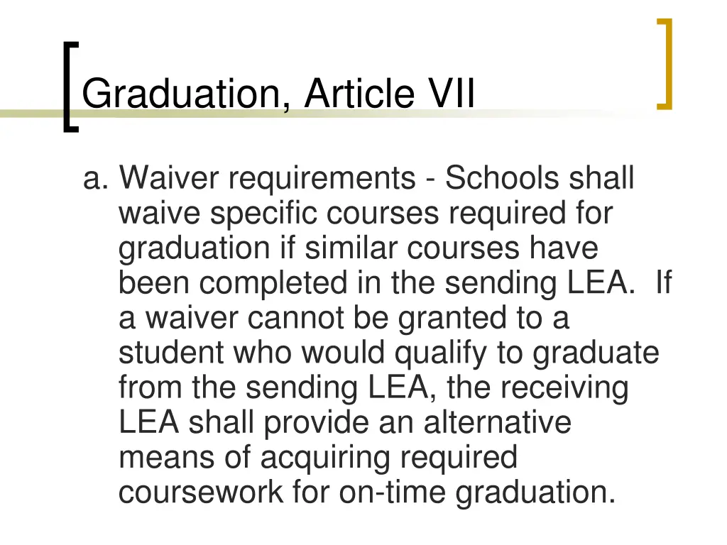 graduation article vii