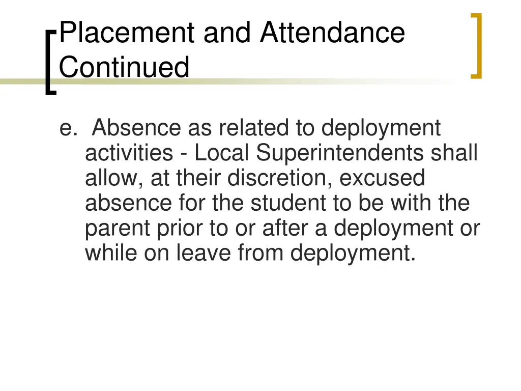 placement and attendance continued 3